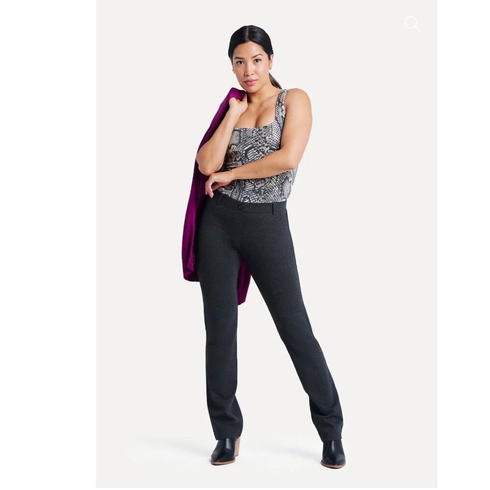 Betabrand Straight-Leg Dress Yoga Pant Charcoal Grey Size Medium Petite